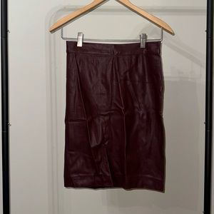 S Forever 21 Burgundy Faux Leather Skirt